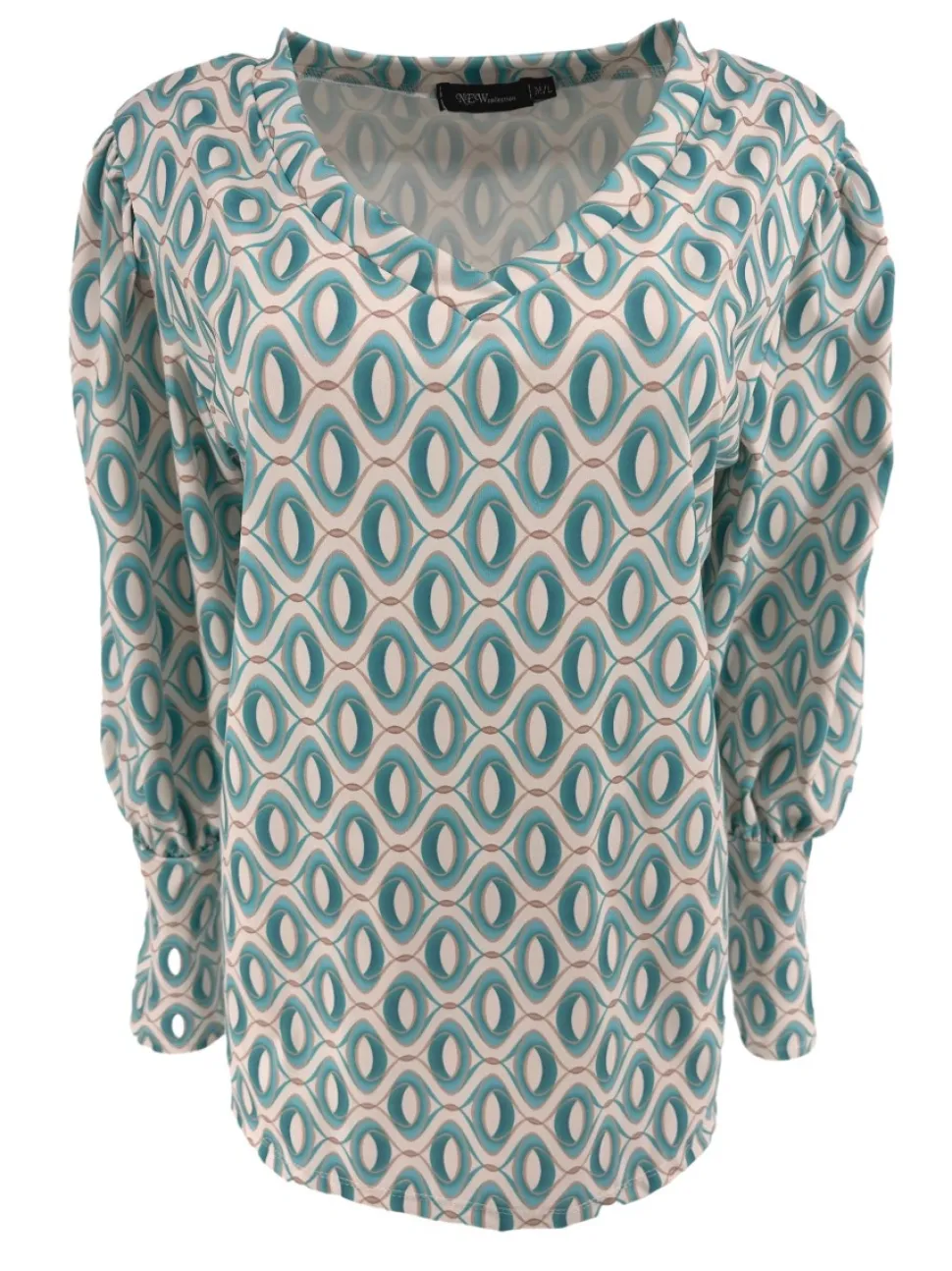 travelstof_shirt_met_vhal_0-3.webp Travelstof shirt met v-hals en lange mouw Ovals turquoise
