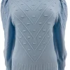 Trui met bolletjes reliëf Patricia licht blauw (TUS)