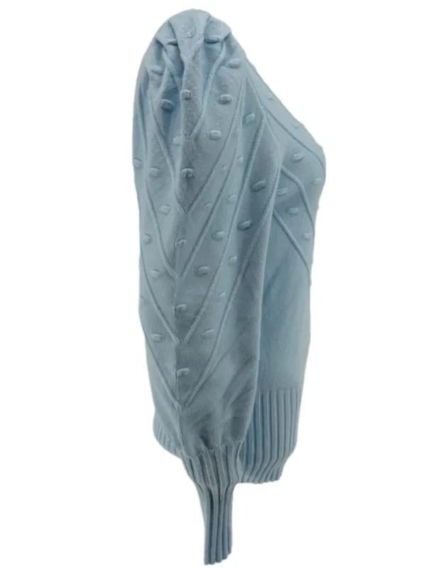 Trui met bolletjes reliëf Patricia licht blauw (TUS)