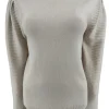 Trui met geribbelde lange mouw Mies beige (TUS)