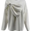Trui met grote strik en strass Siwa off-white (gts)