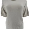 Trui met kleine rib aan de mouw Cleo beige