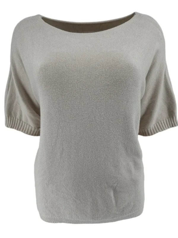 Trui met kleine rib aan de mouw Cleo beige