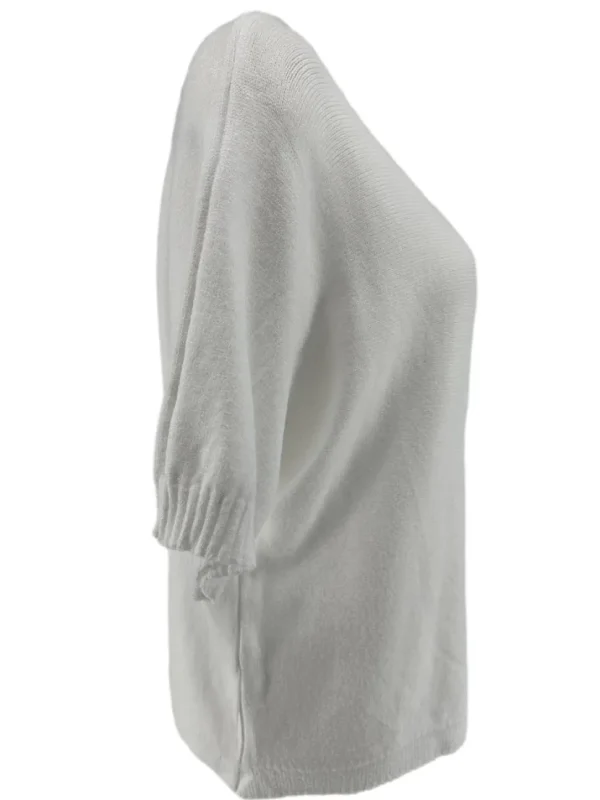 Trui met kleine rib aan de mouw Cleo off-white