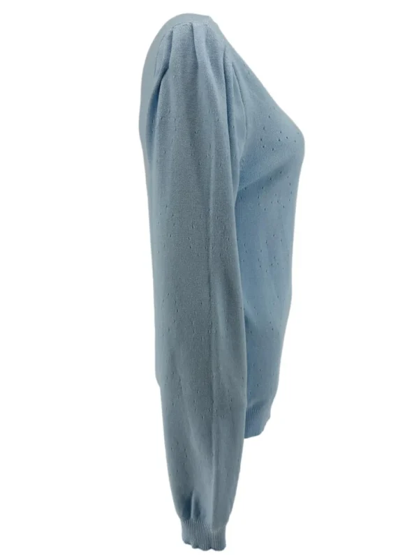 Trui met lange mouw en hartjes patroon Valentijn licht blauw (TUS)