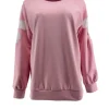 Trui met mesh flower op de mouw roze (SW)