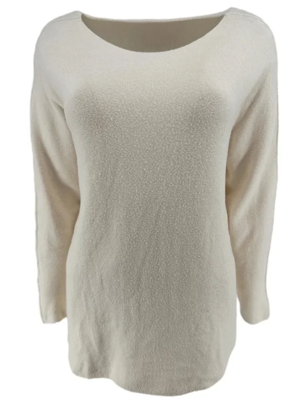 Trui met ronde hals en naad op de mouw Regina beige