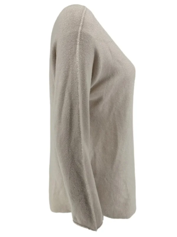 Trui met V-hals en lange mouw Karen beige