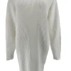 Trui volledig geribbeld met ronde hals off-white (DZ-8948)