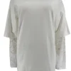 T-Shirt met kanten mouw Pien wit