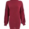 Tuniek met opstaande kraag en naad op de mouw Steffie bordeaux