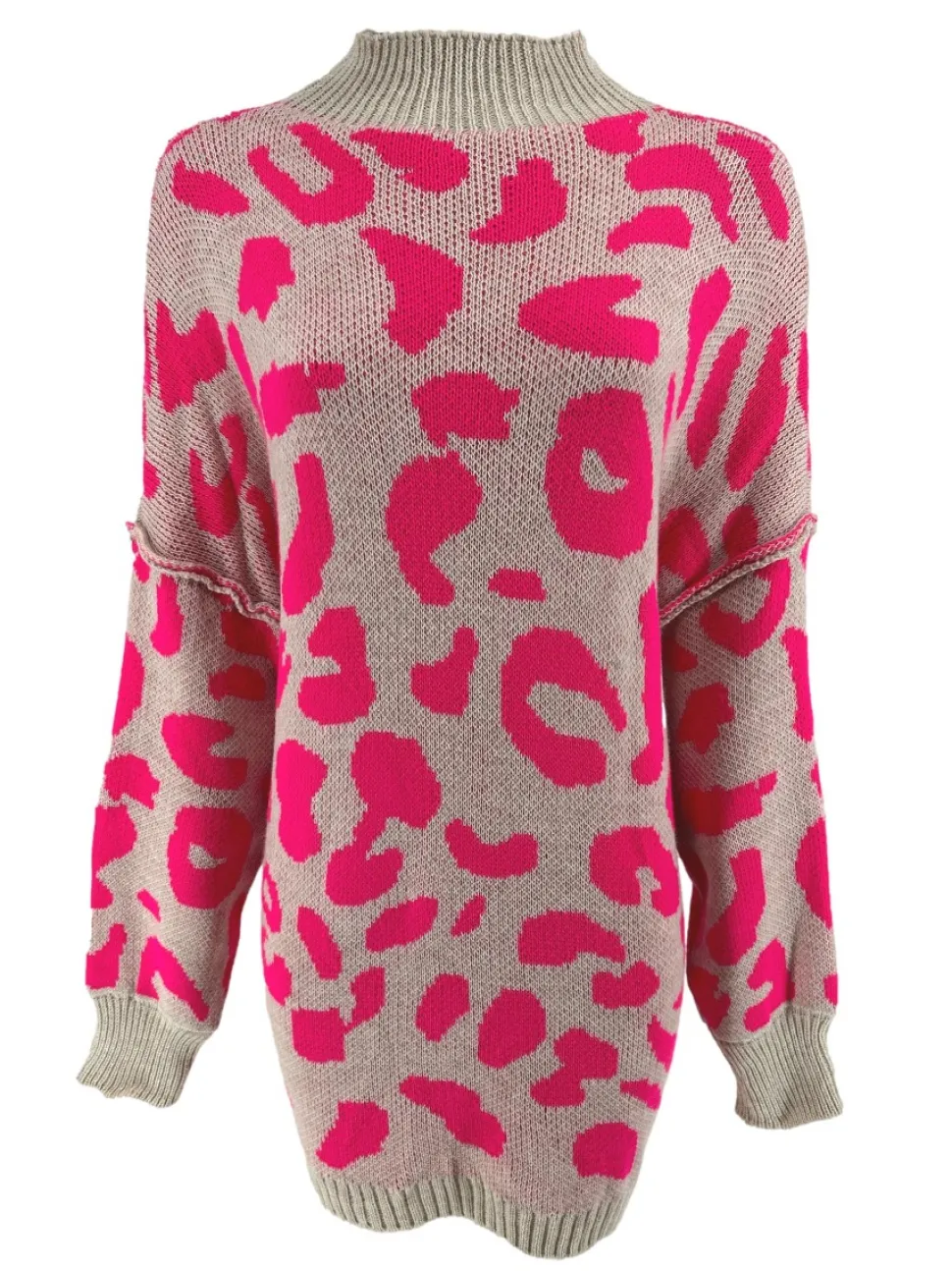 tuniek_met_opstaande_kraa_0.webp Tuniek met opstaande kraag en naad op de mouw panterprint fuchsia