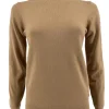 Turtleneck trui met froezel aan de hals en mouw Froetie camel