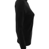 Turtleneck trui met froezel aan de hals en mouw Froetie zwart
