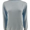 Turtleneck trui met froezels Viola licht blauw (TUS)