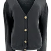 Vest met lange mouw en rib detail Mila zwart