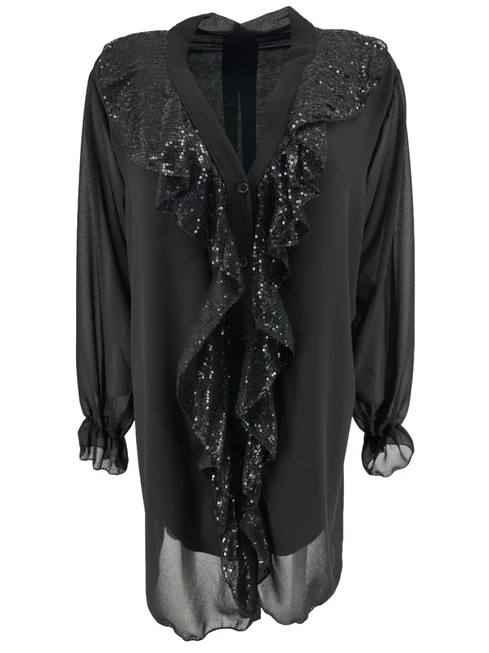 voile_blouse_met_knopen_e_0.webp Voile blouse met knopen en pailletten ruffle Libby zwart
