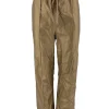 Wijde broek met naad en elastische taille goud