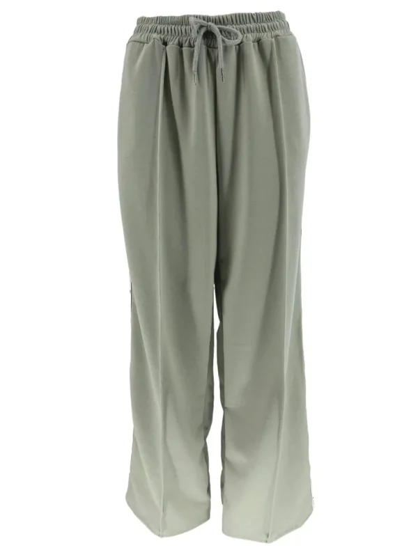 Wijde broek met sterretjes bies licht groen.(gts)