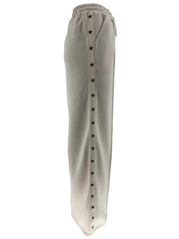 Wijde broek met sterretjes bies beige.(gts)