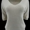 Zacht trui met V-HALS en 3/4 mouw ALPACA beige
