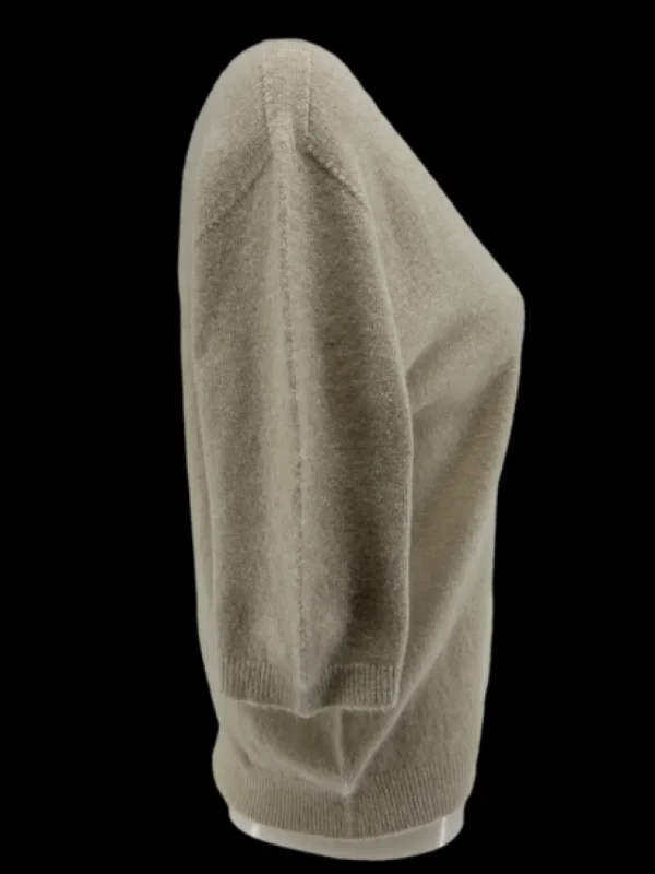 Zacht trui met V-HALS en 3/4 mouw ALPACA beige