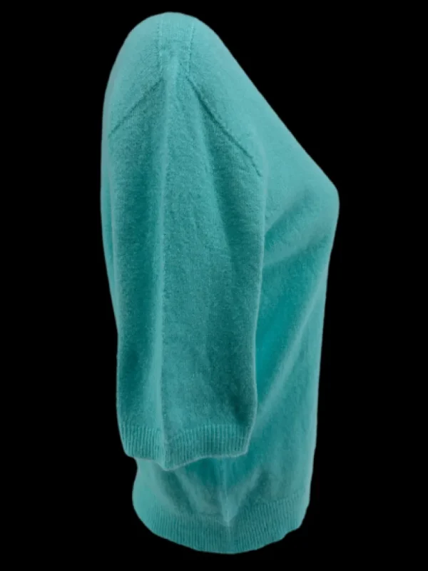 Zacht trui met V-HALS en 3/4 mouw ALPACA mint