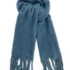 Zachte fluffy sjaal met glitter draad blauw (AC24-2SJ)