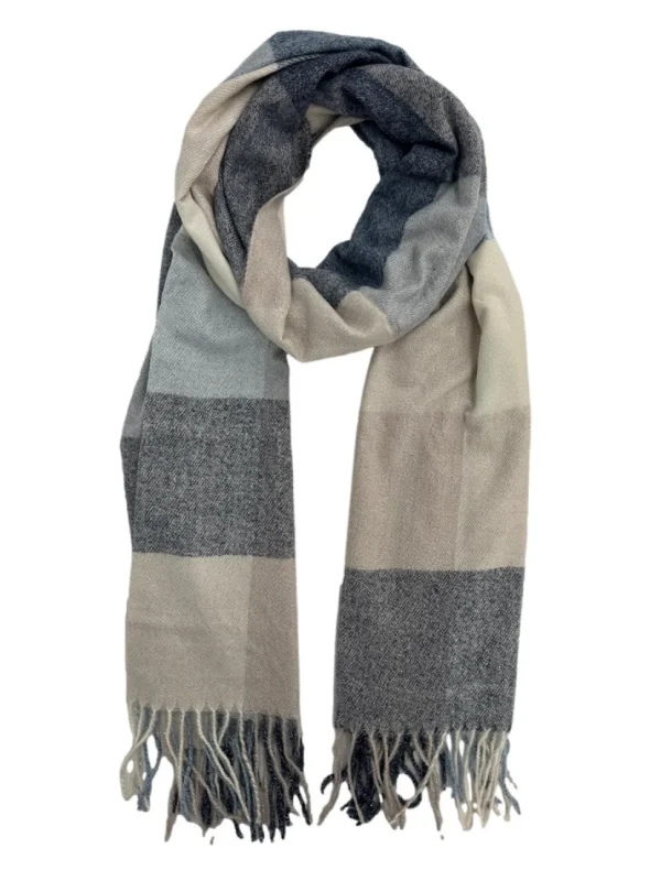 Zachte sjaal geruit met sparkle navy (SQ24-1)