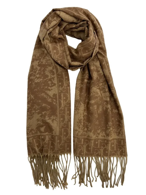 Zachte sjaal met print Diora camel (DA24-12)